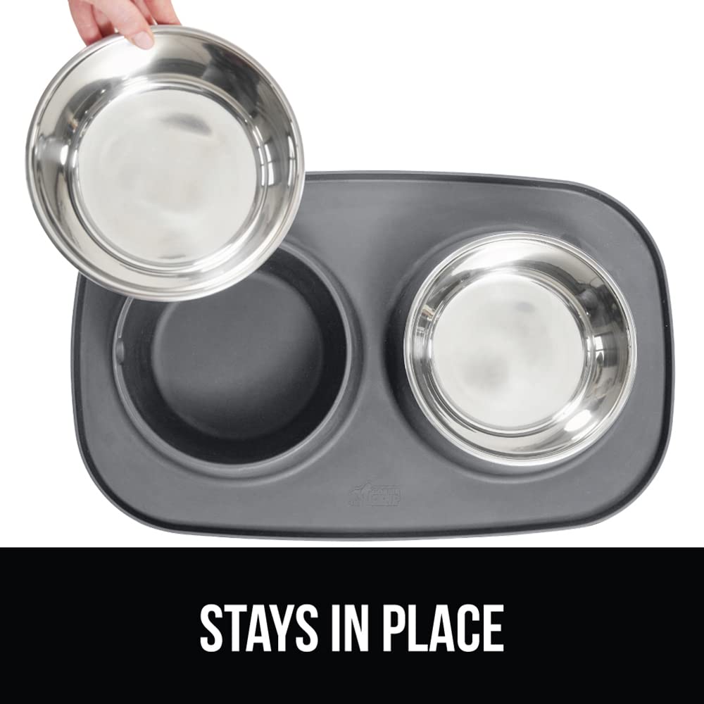 GORILLA GRIP bowls in mat prevent wobble and floor mess during meals