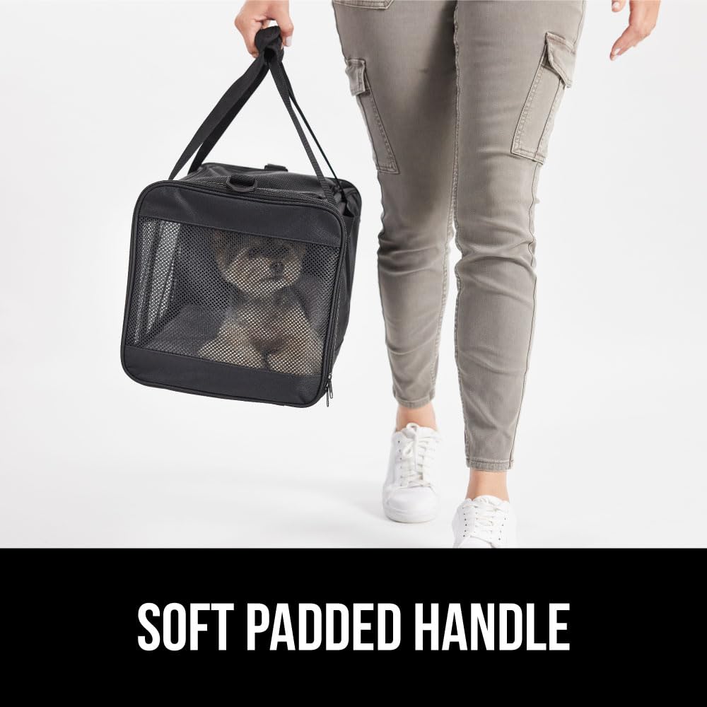 GORILLA GRIP cat carrier compact size that fits most planes for travel readiness.