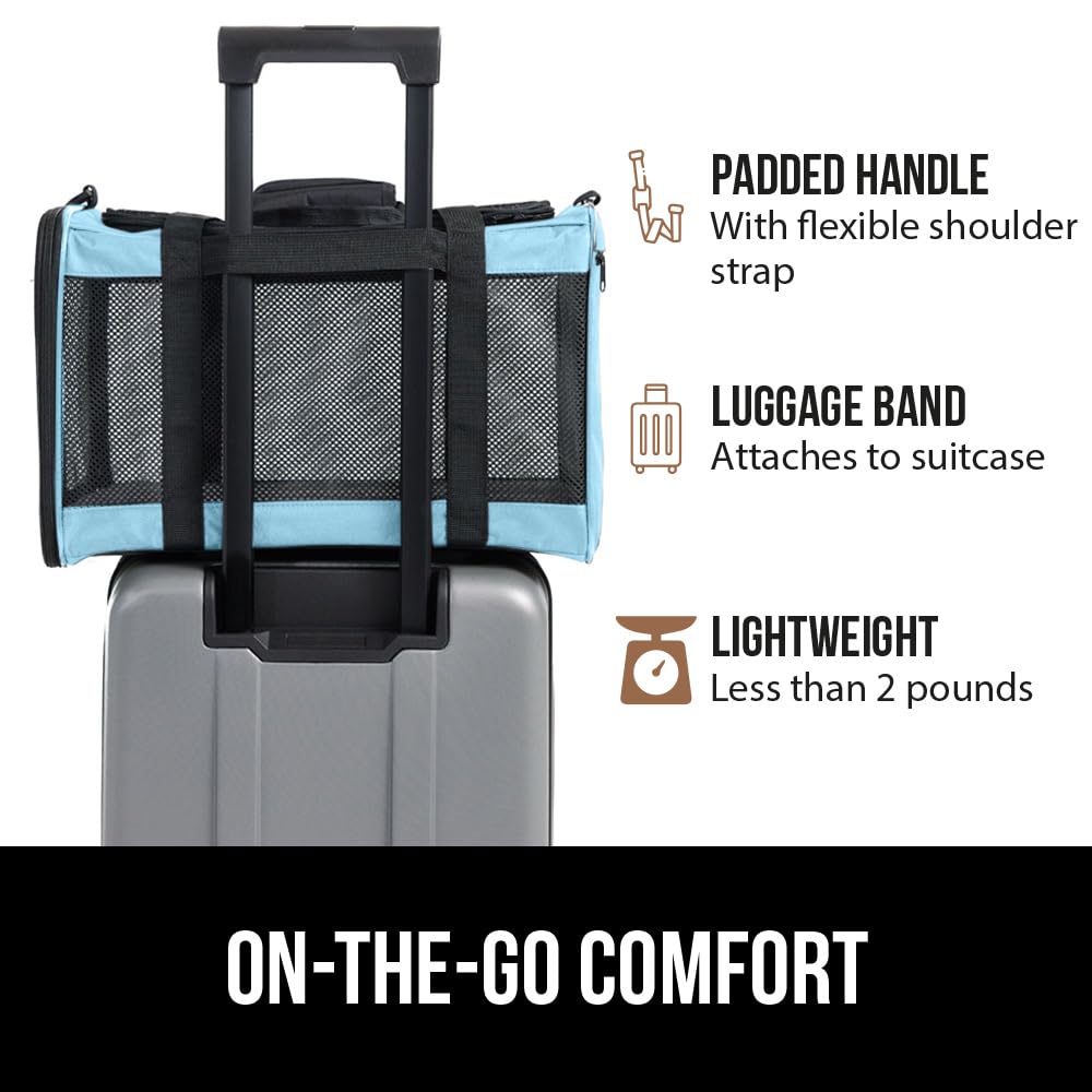 GORILLA GRIP cat carrier waterproof bottom blue protects against spills.