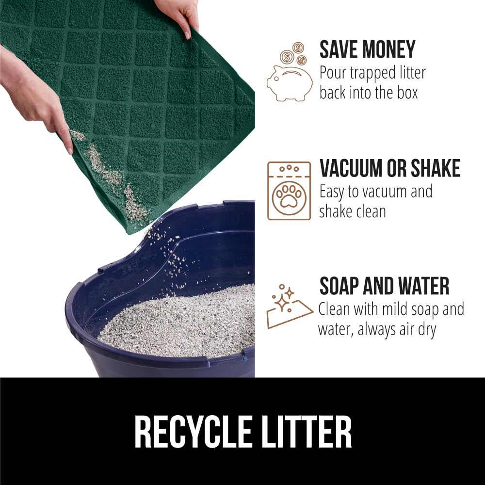 GORILLA GRIP cat litter box mat 35x47 provides ample coverage.