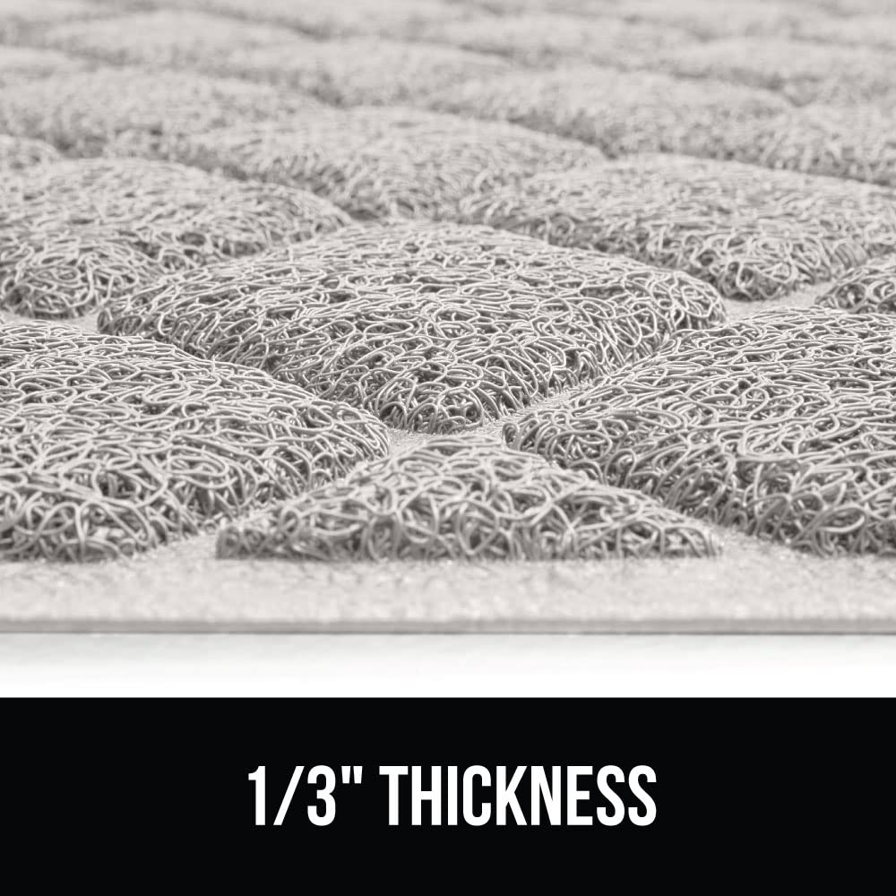 GORILLA GRIP Cat Litter Box Mat in use keeps floors cleaner daily.