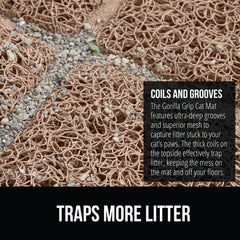 GORILLA GRIP cat litter box mat top coil close-up traps litter.