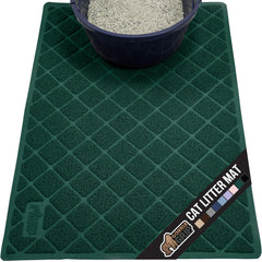 GORILLA GRIP cat litter box mat top view captures litter and protects floors.
