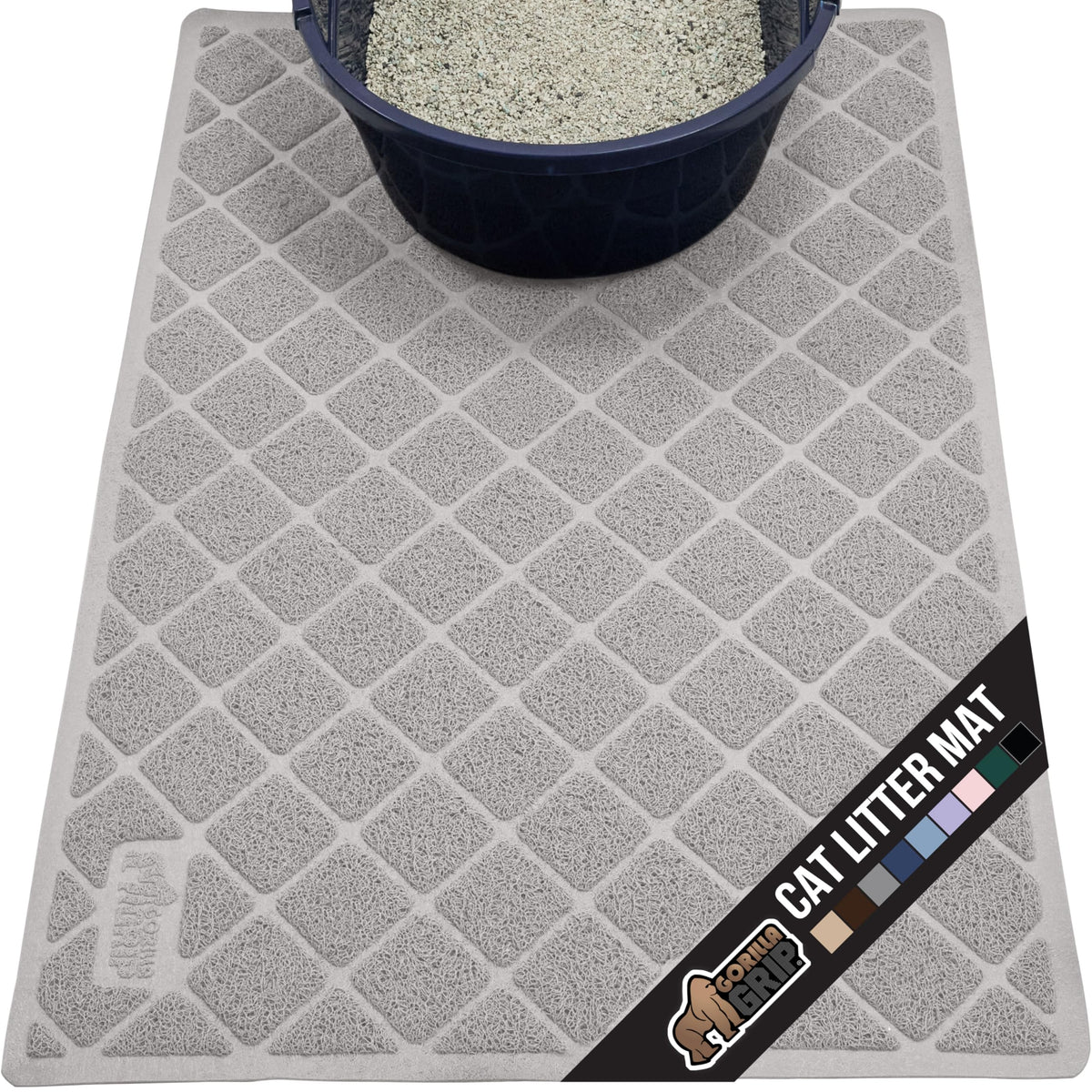 GORILLA GRIP cat litter mat top-side mesh coils trap litter for cleaner floors