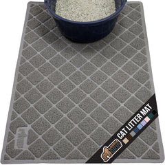 Gorilla Grip cat litter mat top view shows trapped litter reducing floor mess.