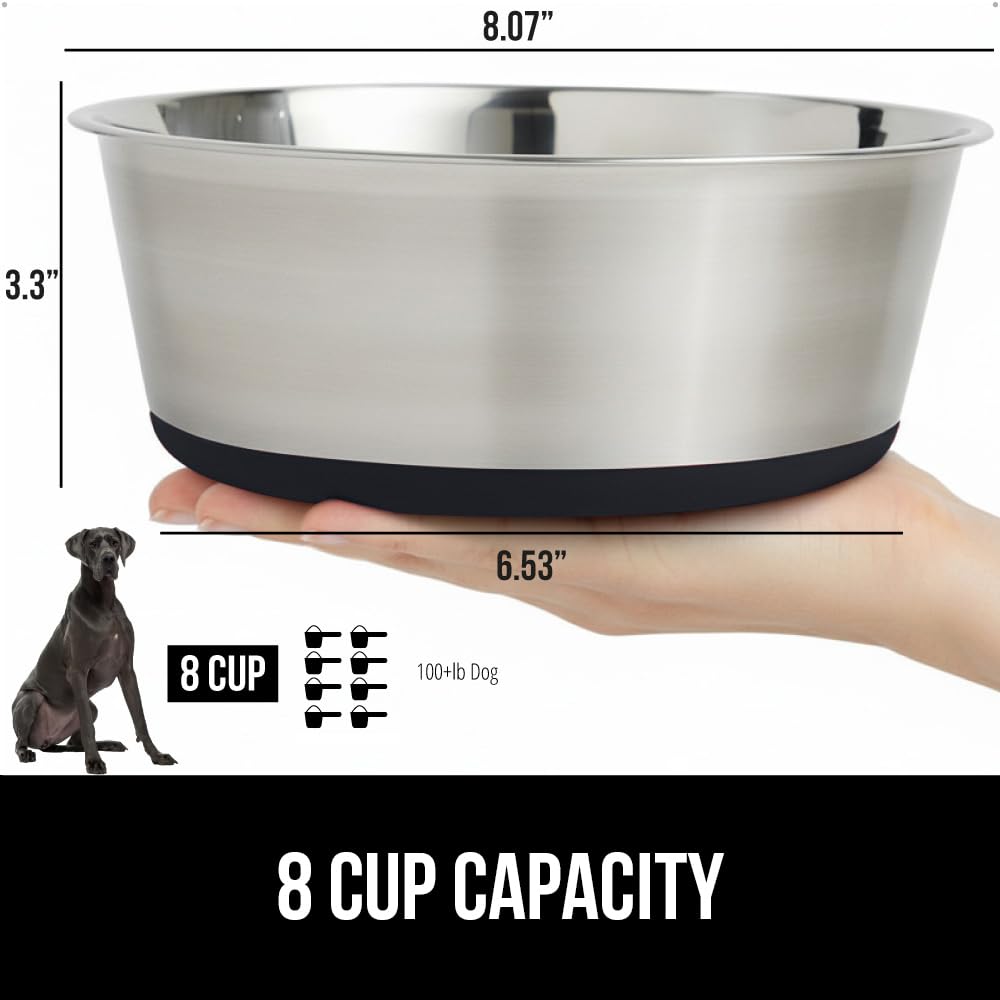 Gorilla Grip dog bowls with silicone bottom provide non-slip stability and quieter meals.