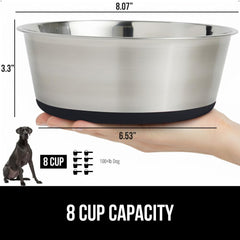 Gorilla Grip dog bowls with silicone bottom provide non-slip stability and quieter meals.