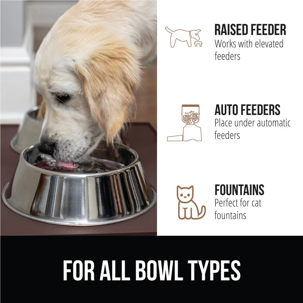 Gorilla Grip 16x10 inch mat fits dog and cat feeding stations.