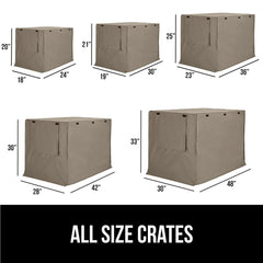 Gorilla Grip crate cover back view; breathable mesh windows for ventilation and visibility.