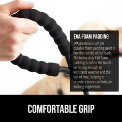 GORILLA GRIP dog leash features reflective threads for safer night walks.