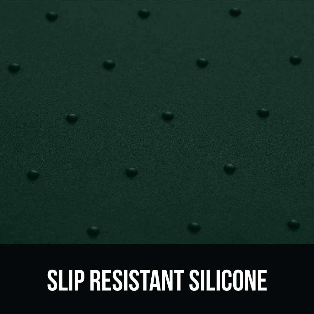 GORILLA GRIP durable-back mat stays in place on the floor during use.