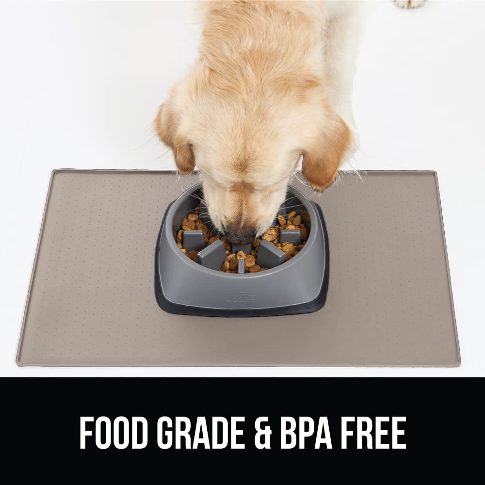 Gorilla Grip easy-clean silicone mat ready for quick wipe-down after meals.