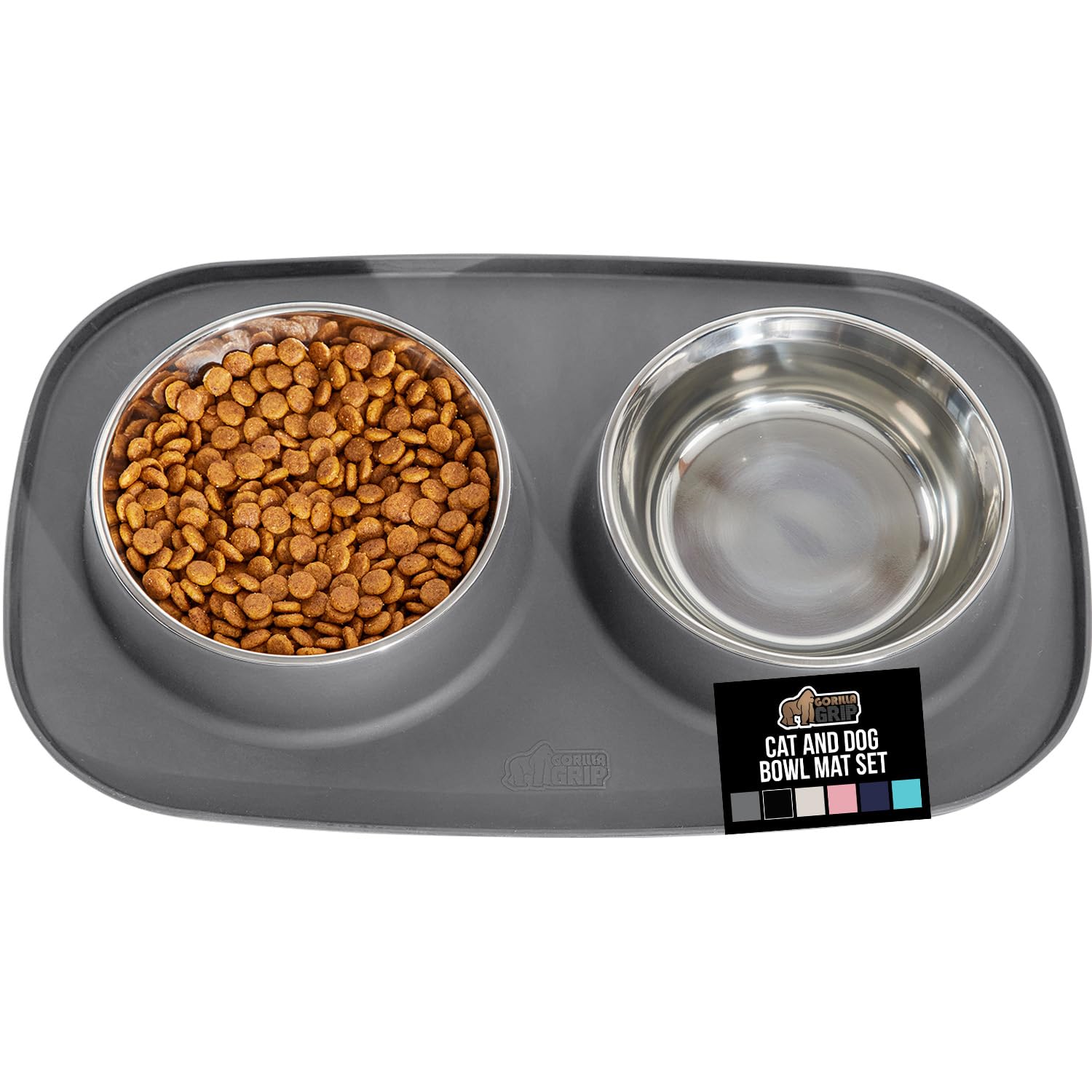 GORILLA GRIP feeding mat with 3cup bowls keeps spills contained during meals