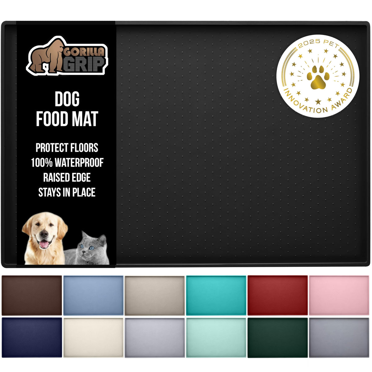 Gorilla Grip feeding mat close-up texture helps contain spills.