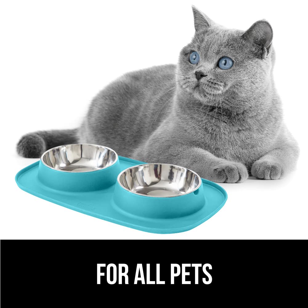 GORILLA GRIP 2-cup bowls illustrate versatile sizing for pets.