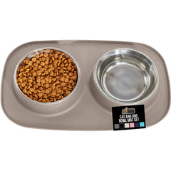 GORILLA GRIP feeding mat set beige closeup highlights spill prevention during busy mealtimes