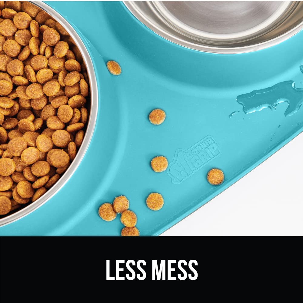 GORILLA GRIP stainless bowls closeup highlights durable, dishwasher-safe design.