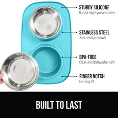 GORILLA GRIP feeding mat set top-down view shows slip-resistant base for steadier feeding.