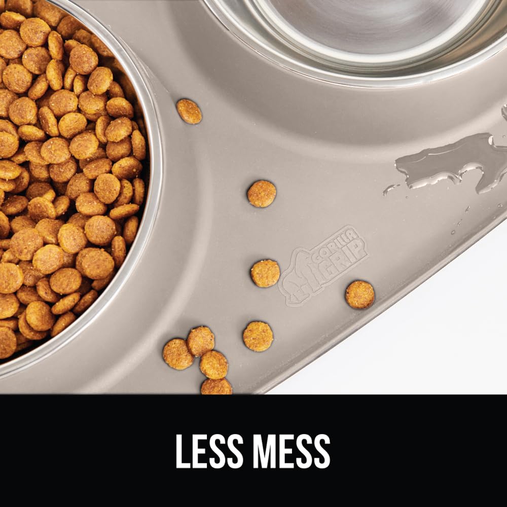 GORILLA GRIP feeding mat set waterproof silicone base shows mess containment and slip resistance