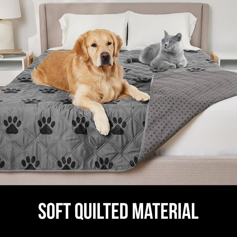 GORILLA GRIP gray paw fabric close-up complements decor while protecting furniture.