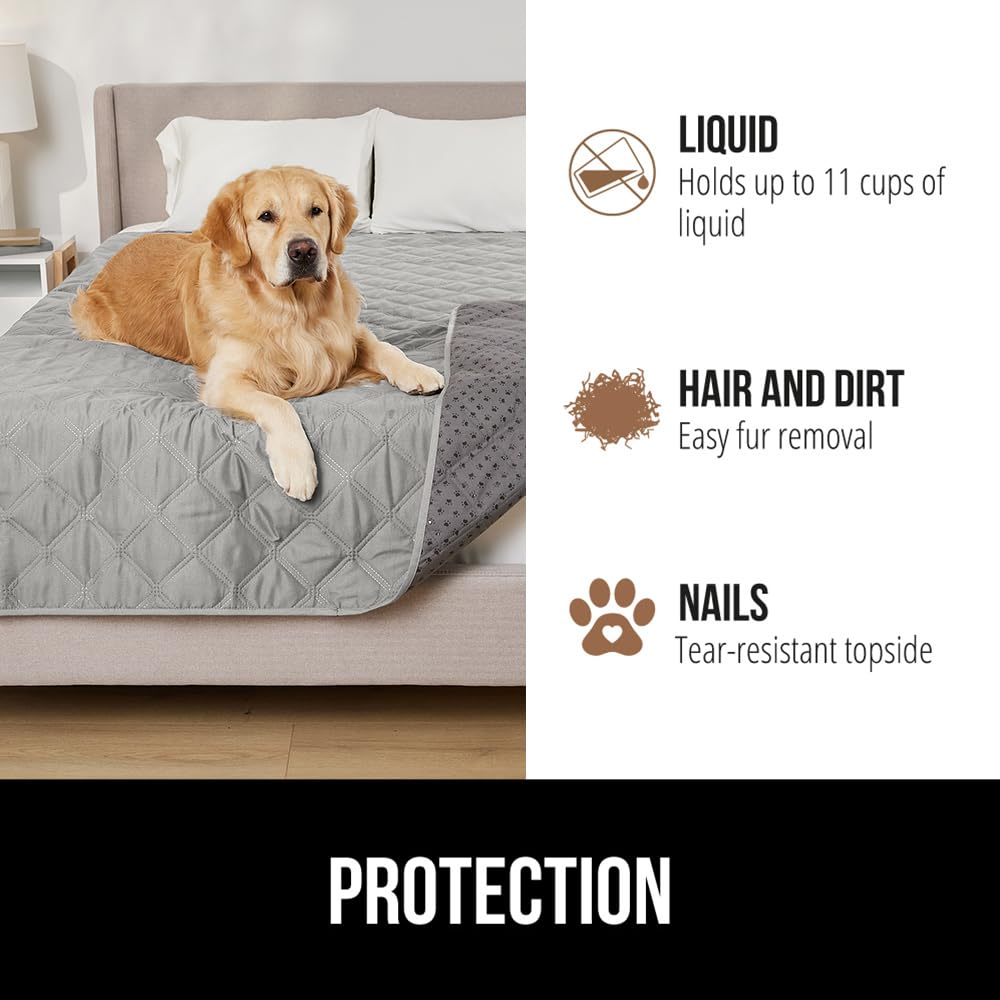 GORILLA GRIP leakproof edge design contains liquids within the blanket area