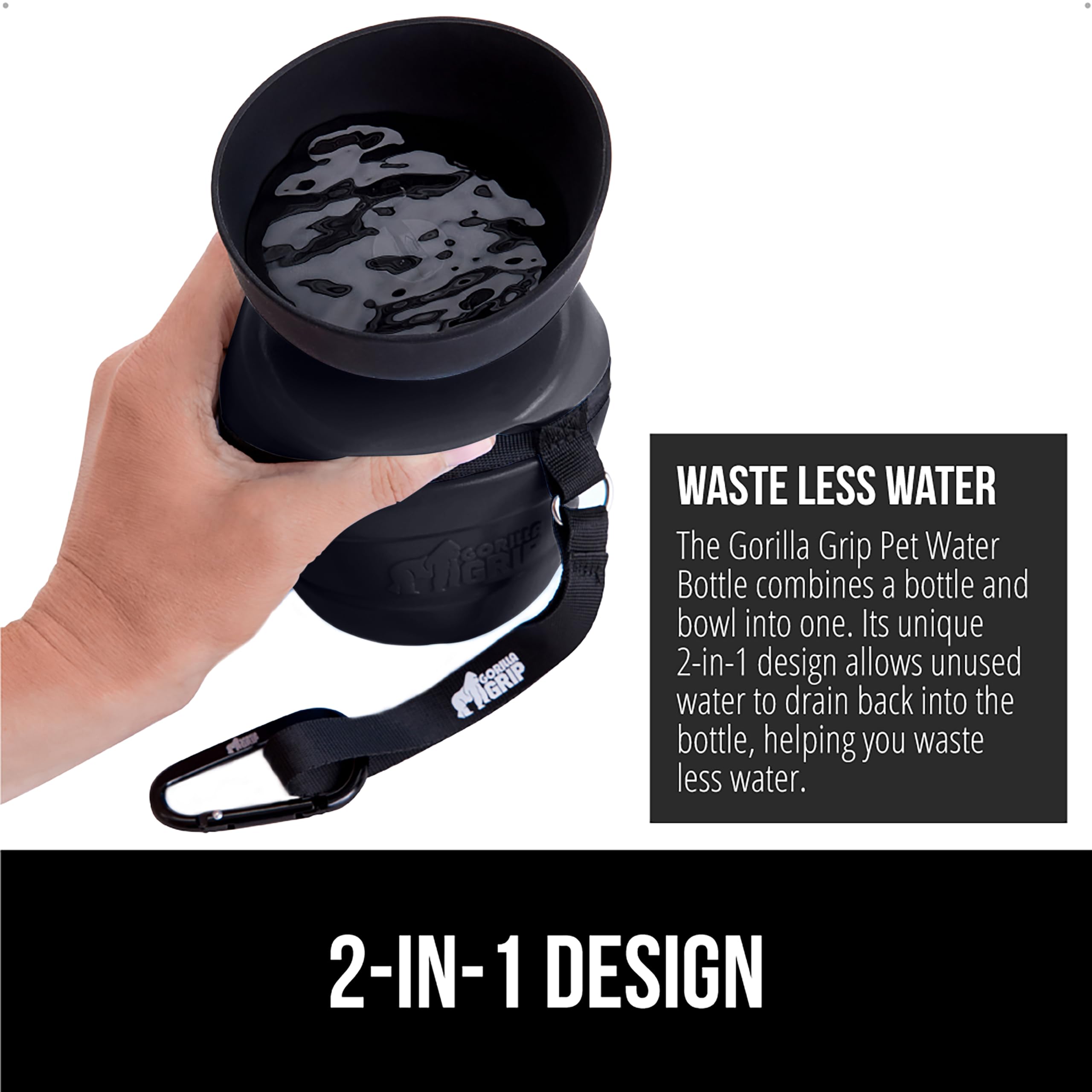 GORILLA GRIP leakproof twist-lock design prevents spills during transit