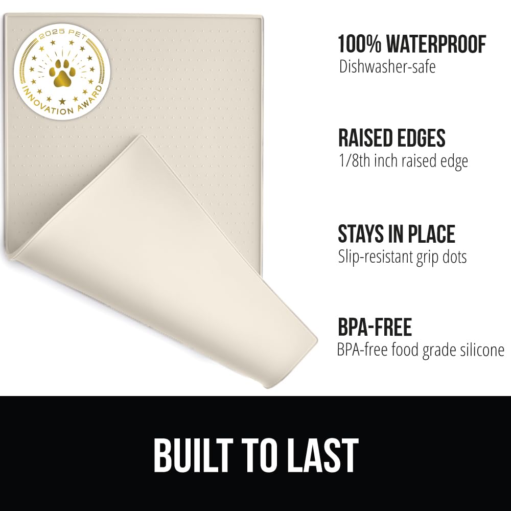 Gorilla Grip raised-edge slip-resistant mat keeps bowls stable.