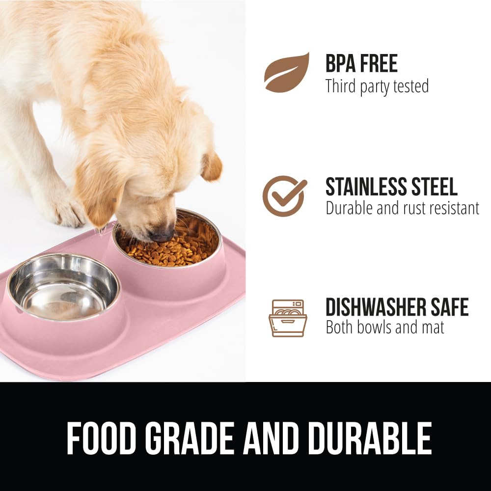GORILLA GRIP silicone mat offers slip and scratch resistance during energetic meals.