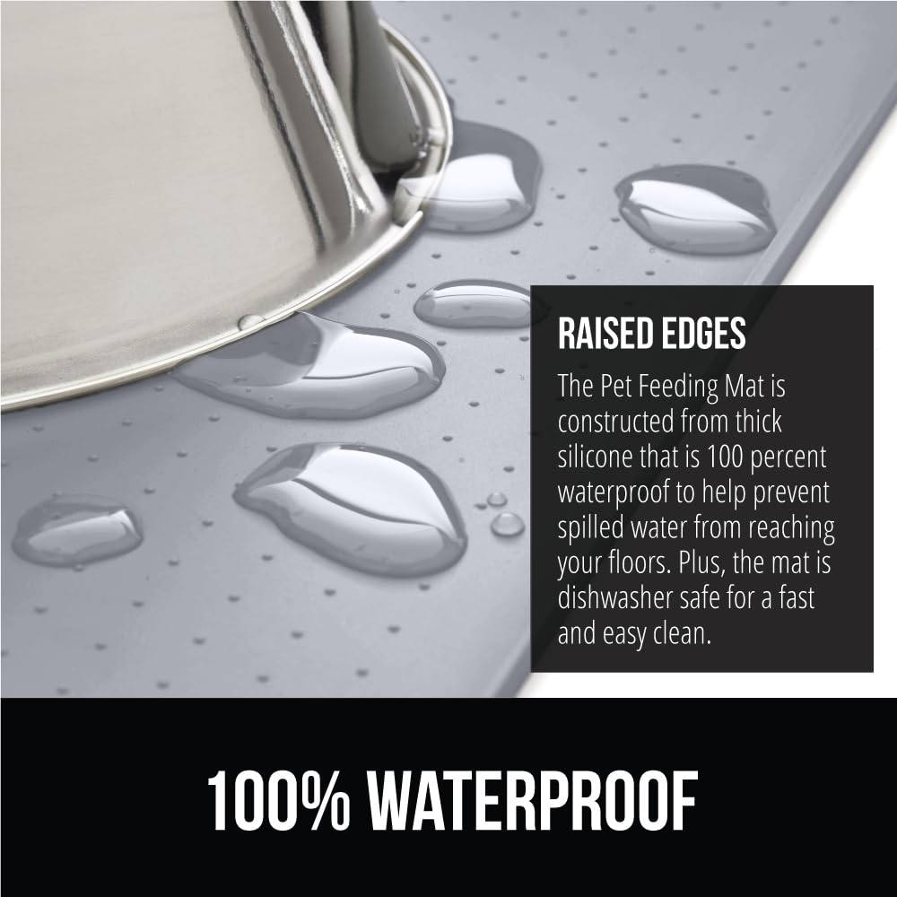GORILLA GRIP slip-resistant top side keeps bowls in place during meals.