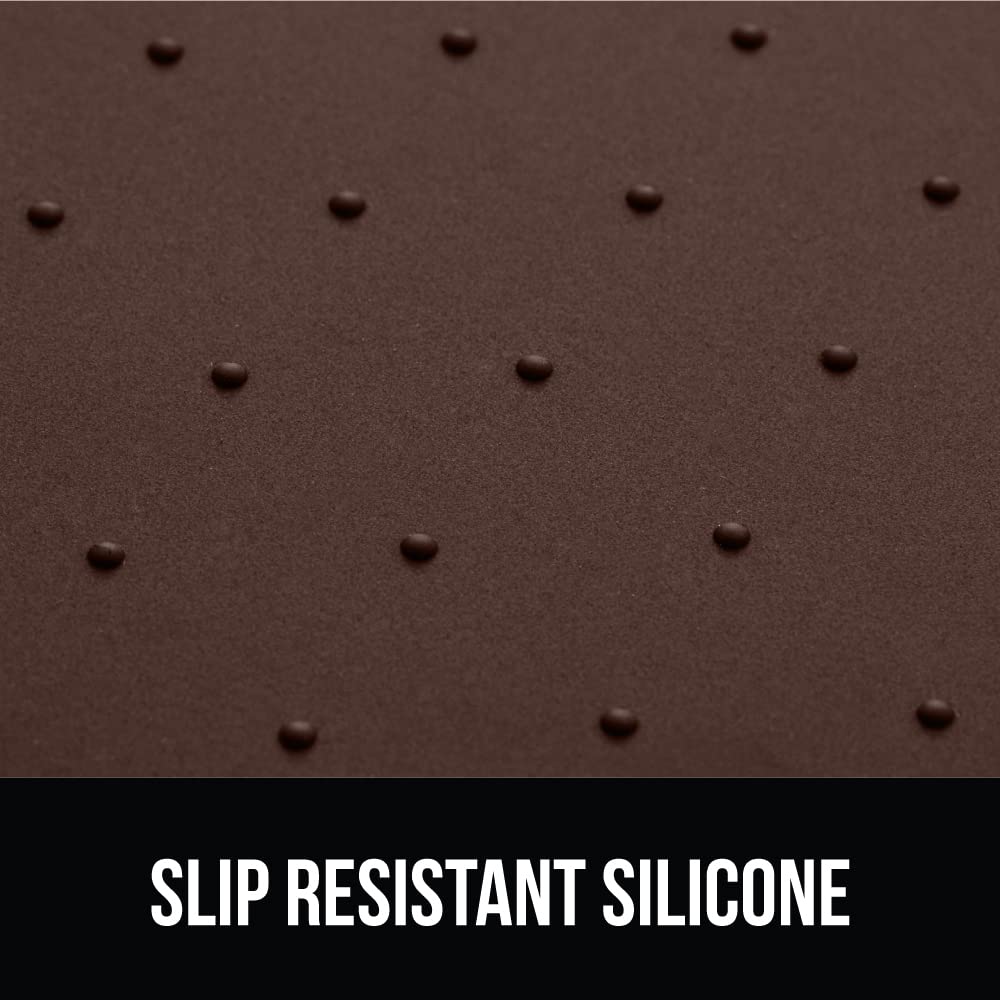Gorilla Grip raised dots and non-slip topside keep bowls steady.