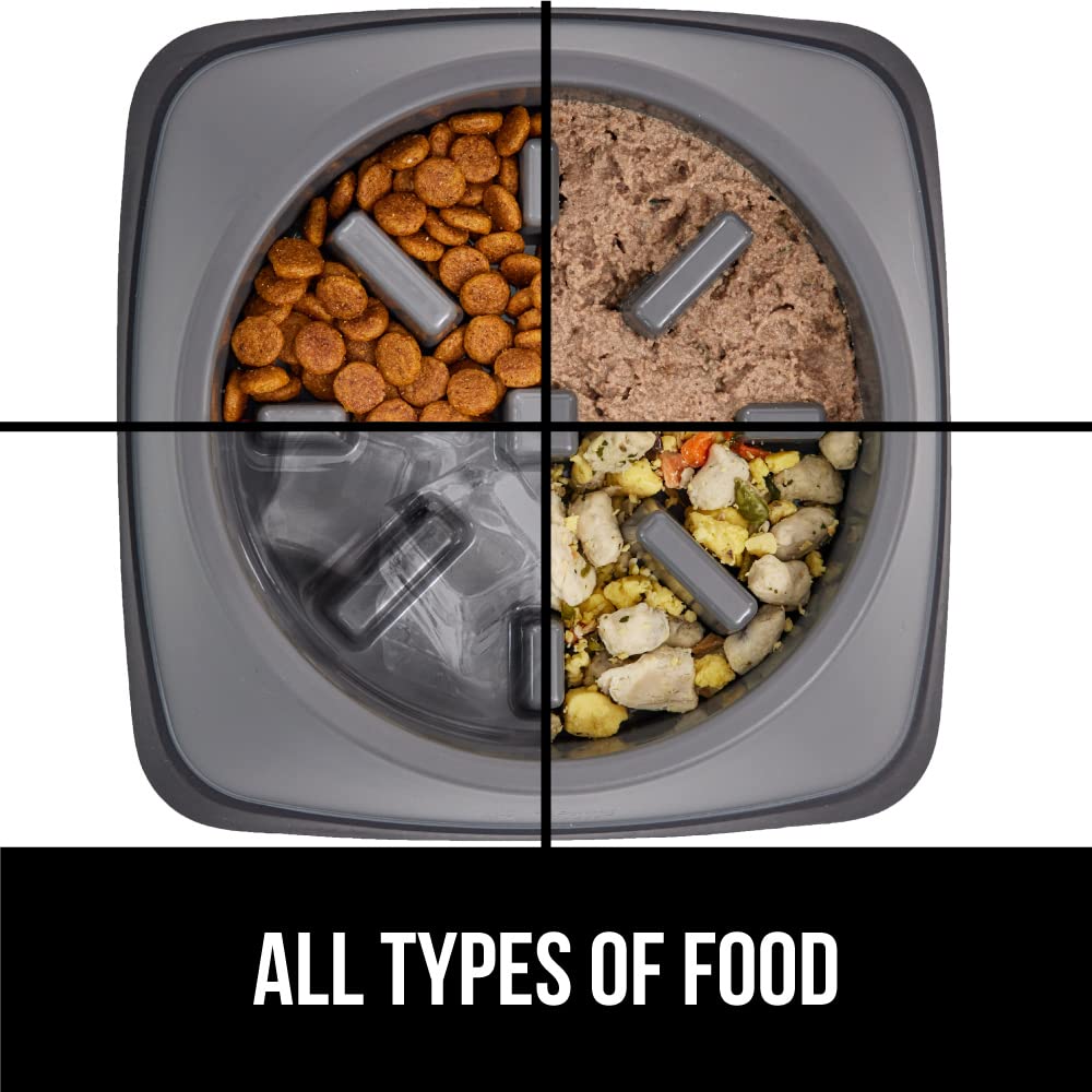 Gorilla Grip bowl works with wet dry and fresh foods for paced eating