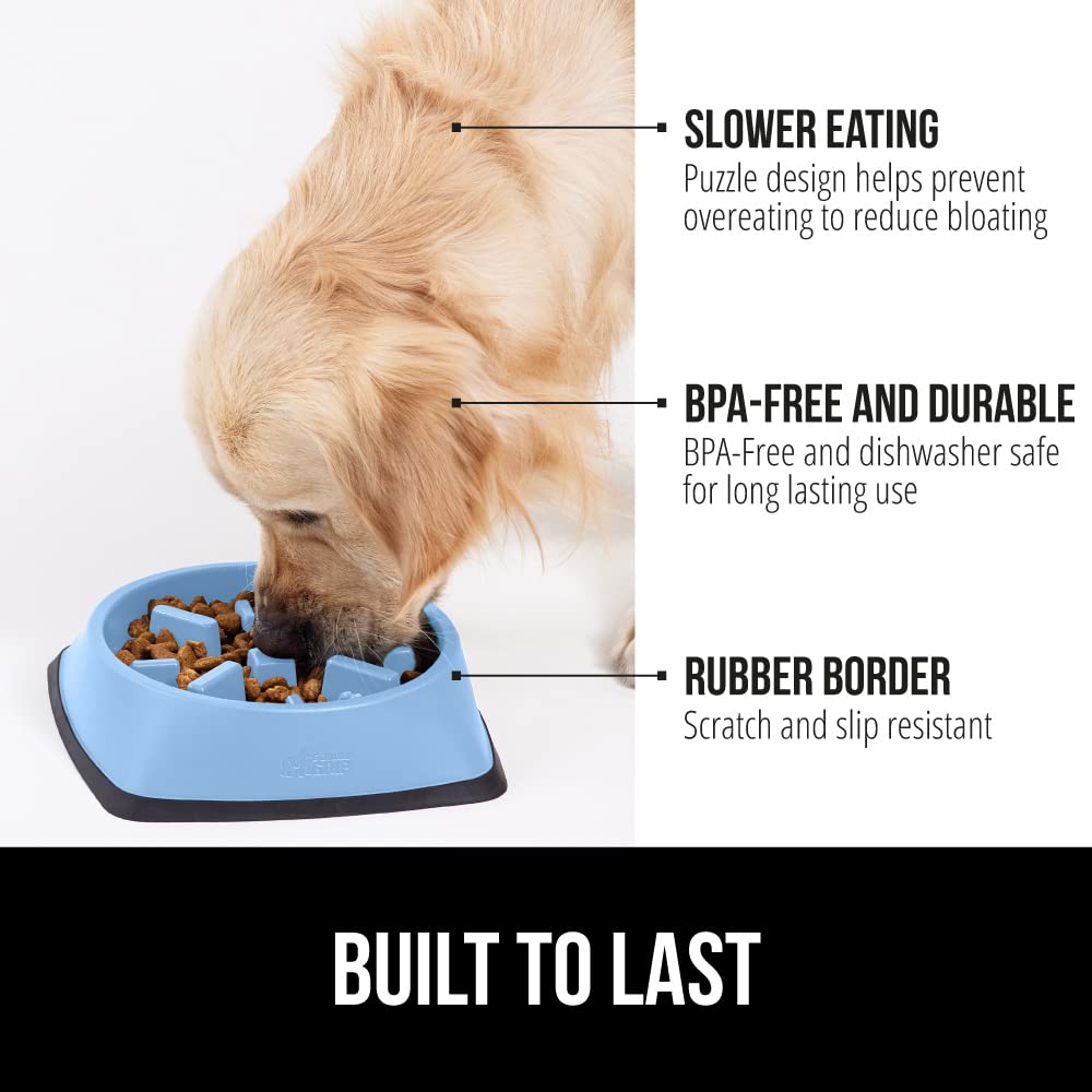 GORILLA GRIP rubber bottom keeps bowl steady during eager meals.