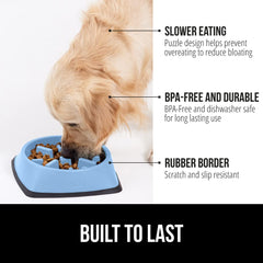 GORILLA GRIP rubber bottom keeps bowl steady during eager meals.