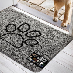 Gorilla Grip SoakStopper door mat close-up shows absorbent pile that traps moisture