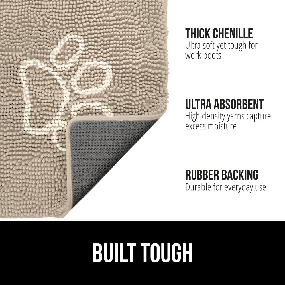 GORILLA GRIP SoakStopper chenille pile feels soft underfoot and absorbs