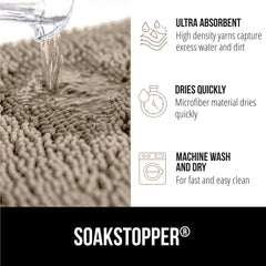 GORILLA GRIP SOAKSTOPPER grippy rubber underside keeps the mat in place.