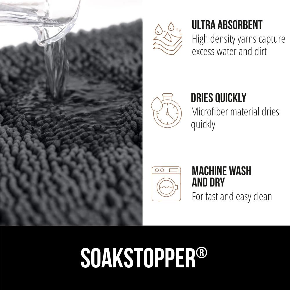 GORILLA GRIP SoakStopper machine-washable fabric simplifies cleaning after muddy days.