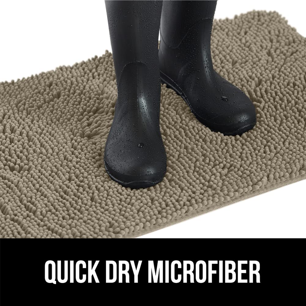 Gorilla Grip SoakStopper cappuccino color complements decor while trapping debris.