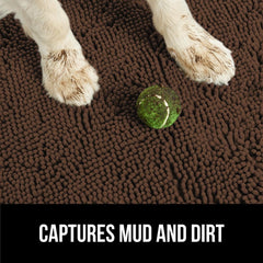 GORILLA GRIP SoakStopper rug with grippy rubber underside prevents slipping.