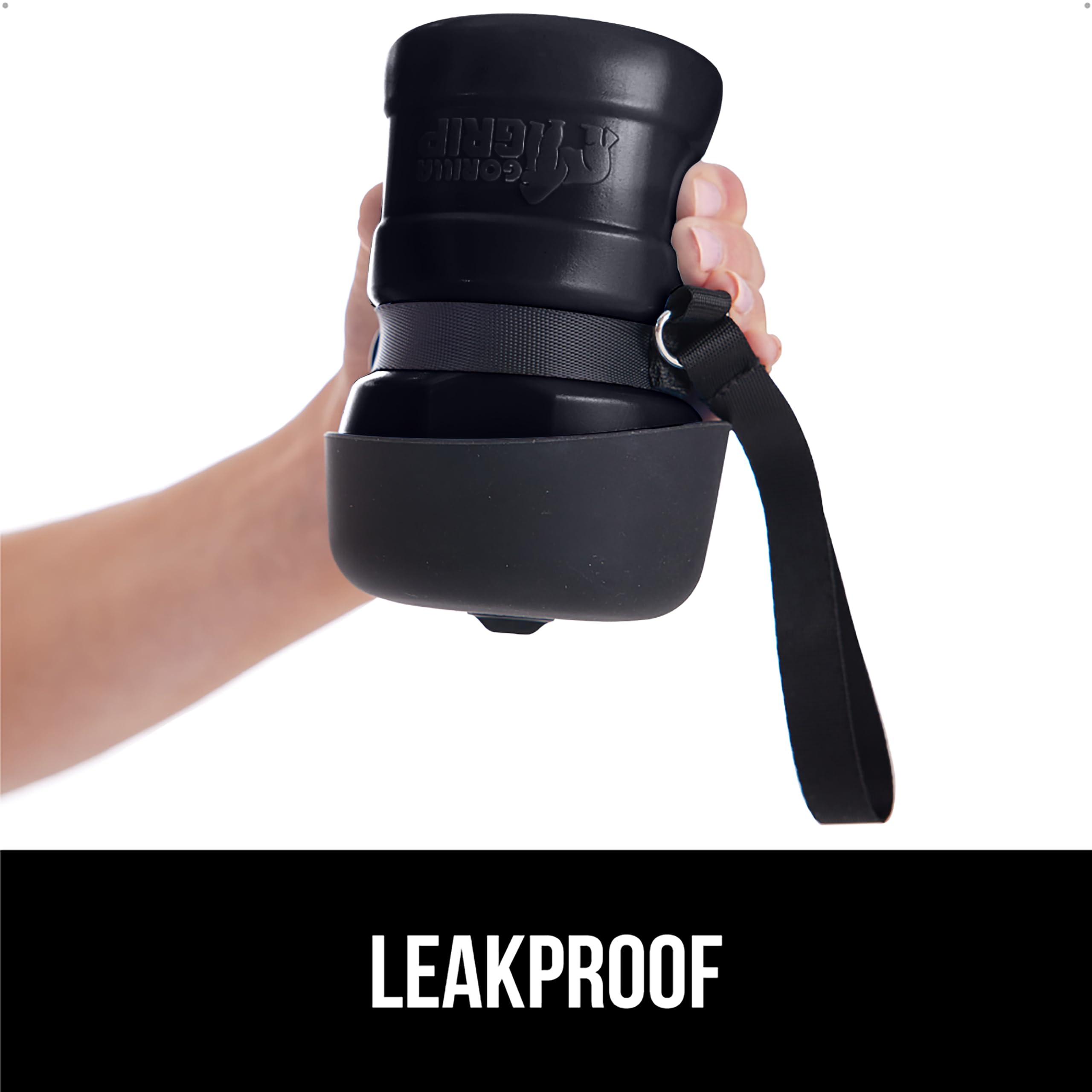 GORILLA GRIP includes strap and carabiner for hands-free carrying on hikes