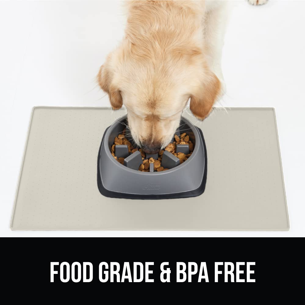 GORILLA GRIP cream-colored mat blends with decor while catching spills.