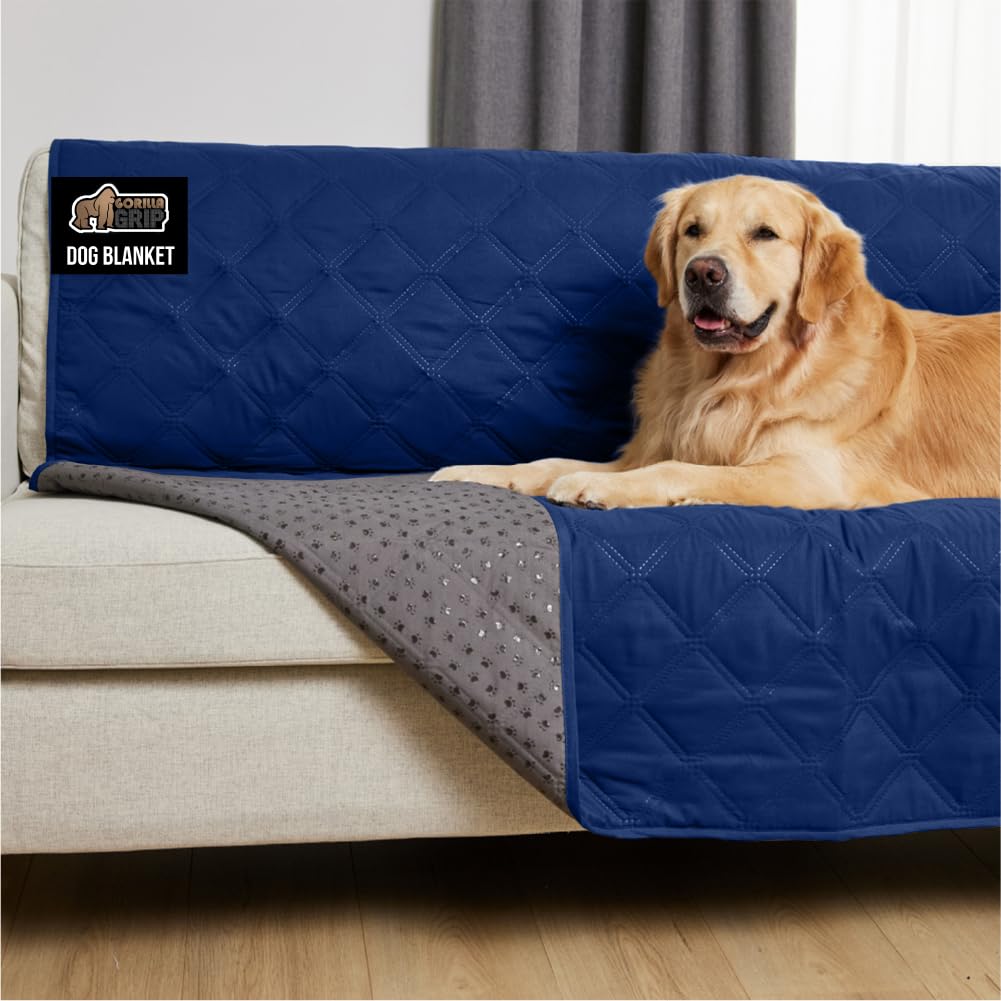 Gorilla Grip waterproof bed cover for dogs front view showing rugged 5-layer protection for spills.