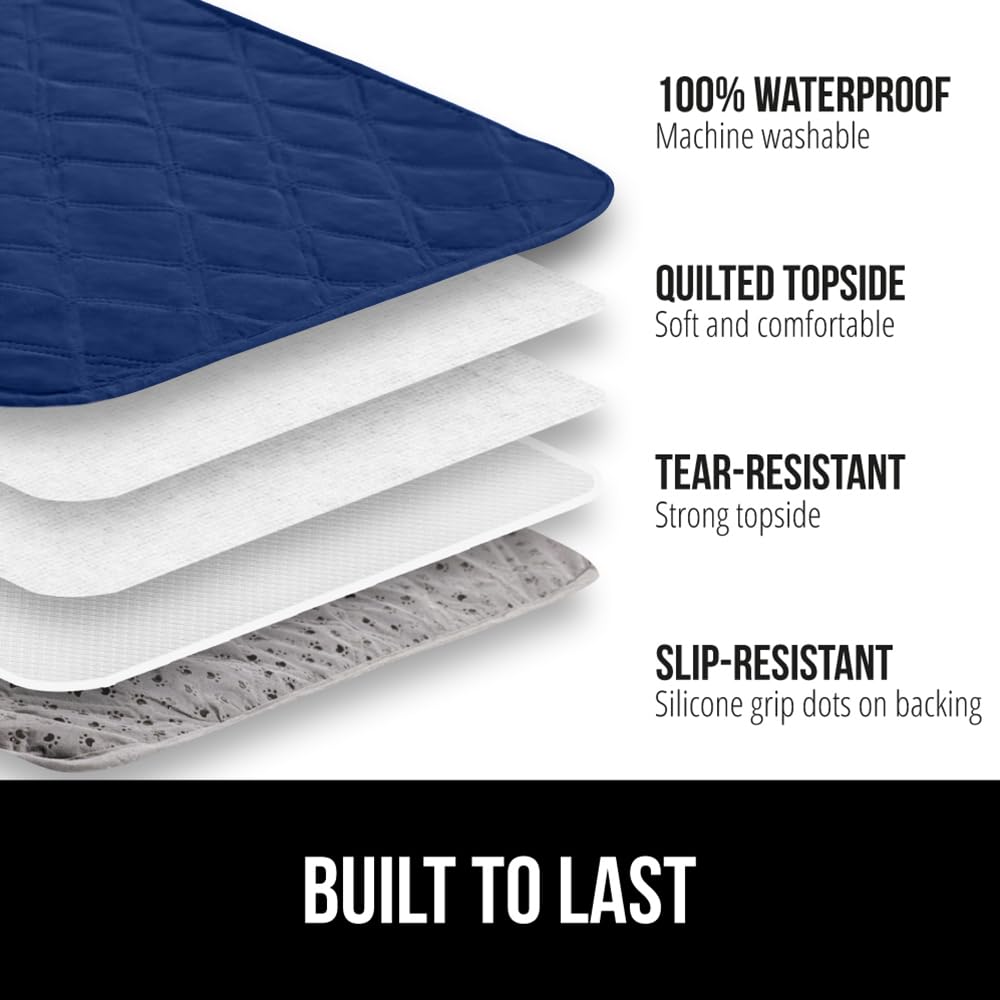 Gorilla Grip waterproof bed cover for dogs close-up of tear-resistant top fabric for daily wear.