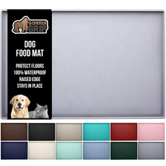 GORILLA GRIP waterproof pet feeding mat shows clean spill containment for floors.