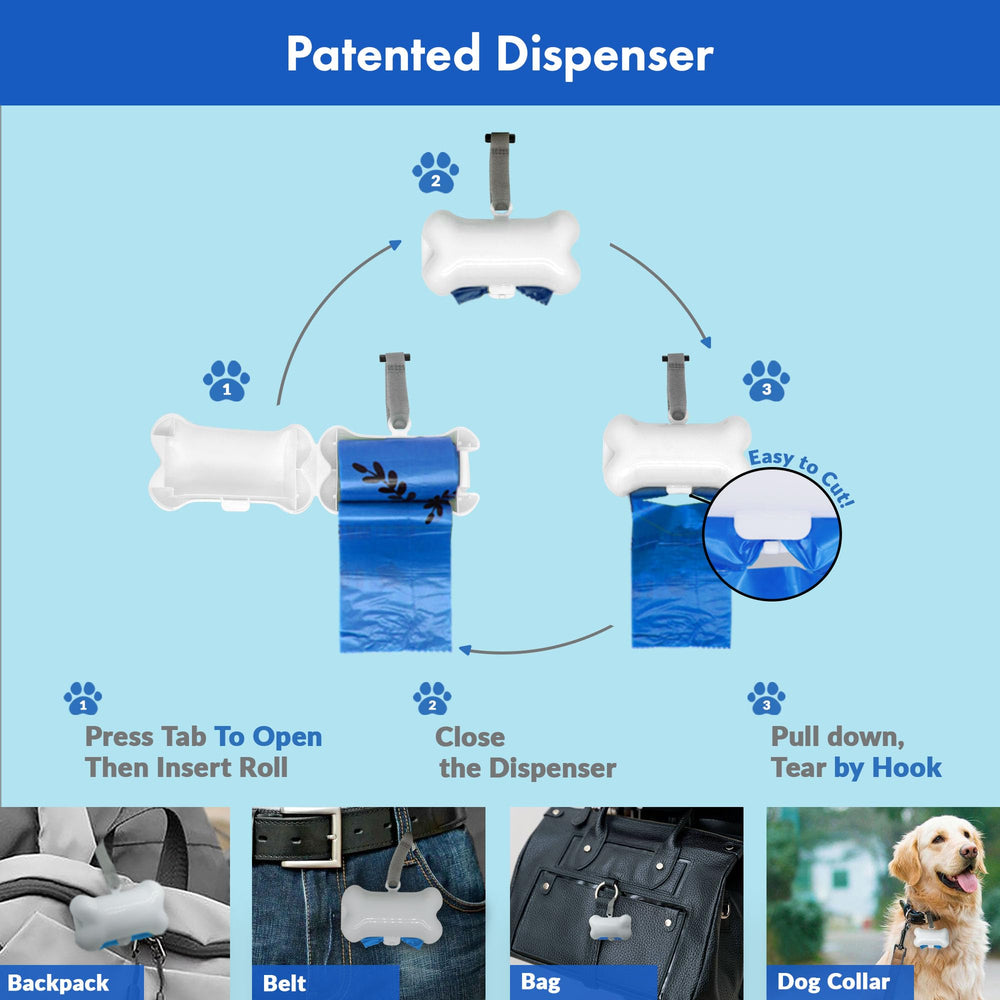 GORILLA SUPPLY dispenser with strap attachment enables portable waste pickup.