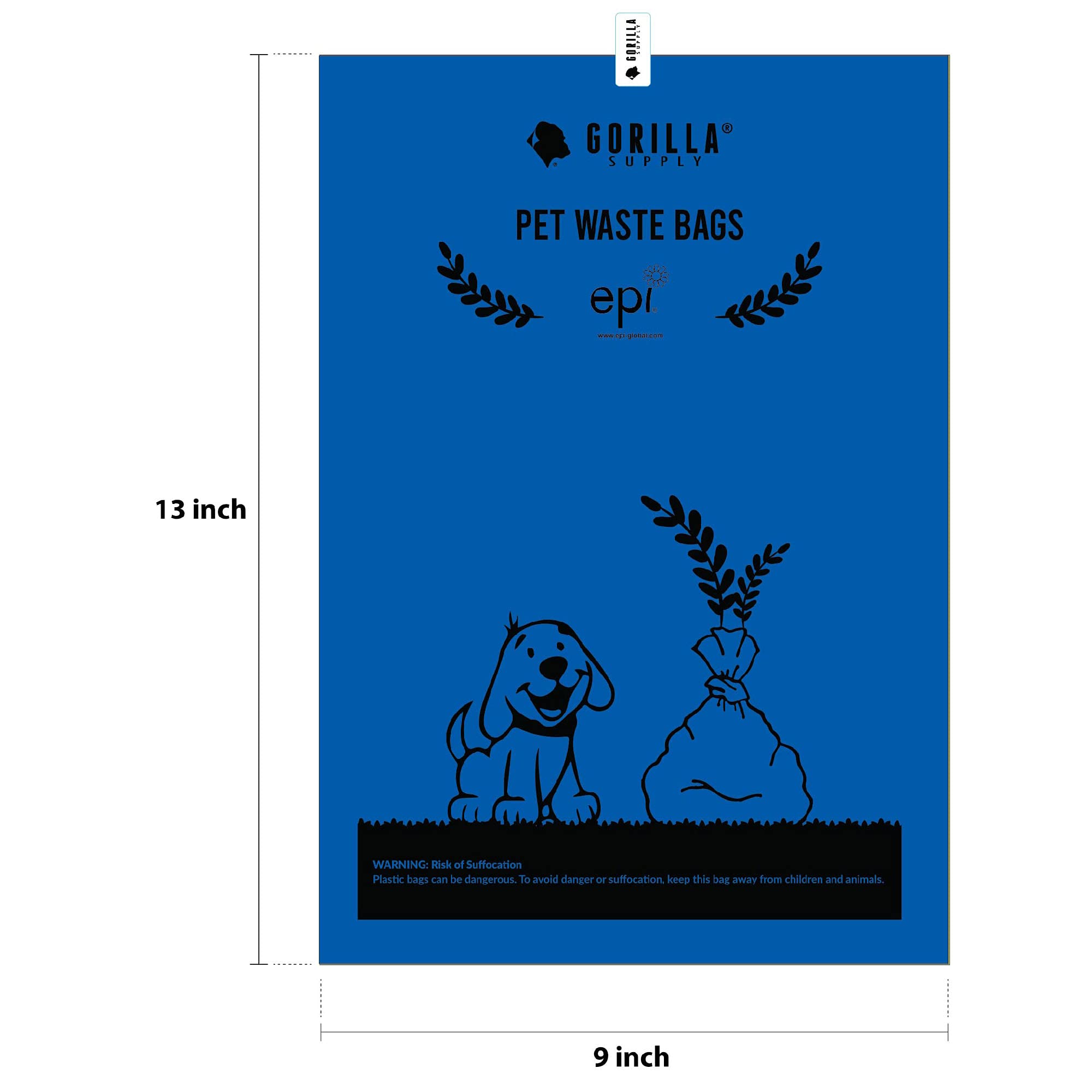 GORILLA SUPPLY leash attachment demonstrates hands-free bag access during walks.