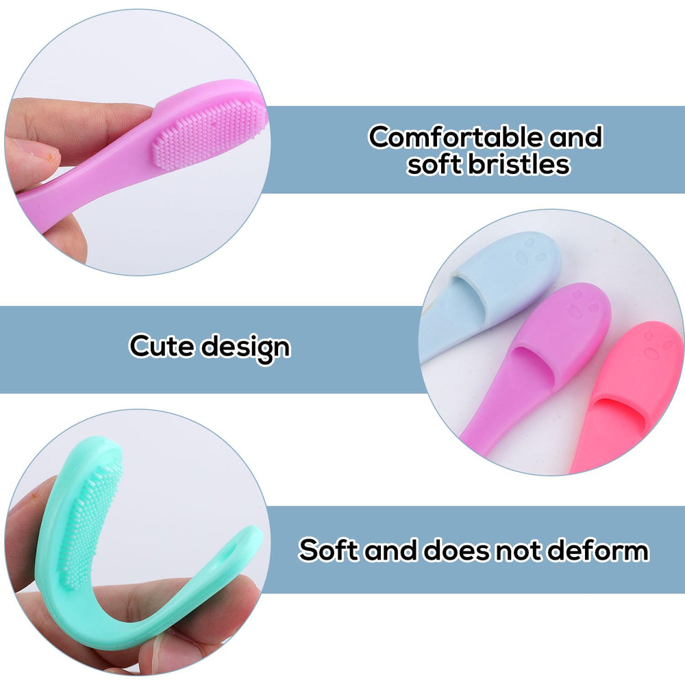 Gosknor cat chin brush purple finger brush adapts for dental care on cats
