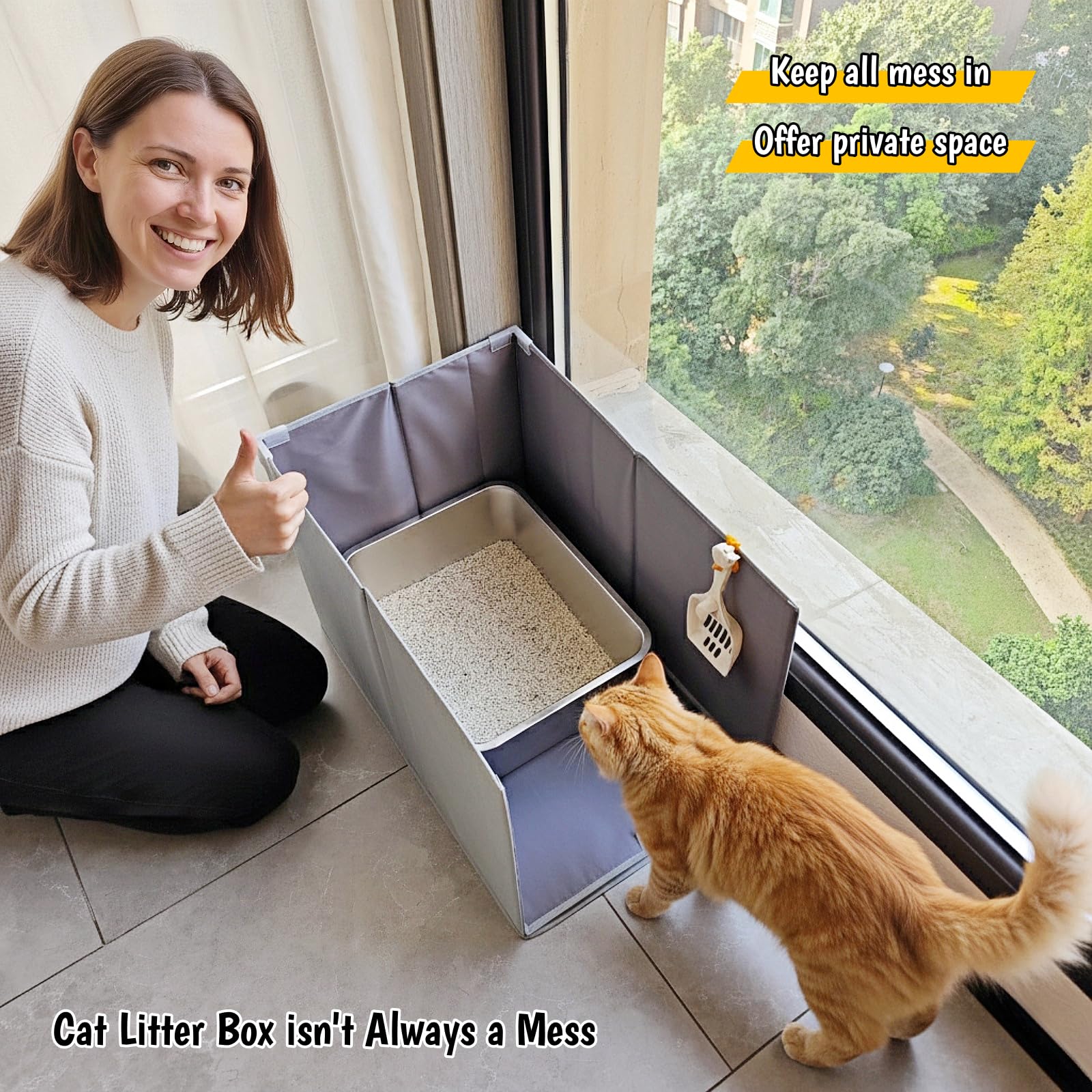 GosomePurrz litter enclosure easy-clean surface simplifies maintenance