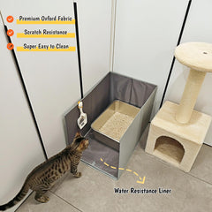 GosomePurrz litter enclosure waterproof fabric aids quick cleaning