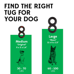Goughnuts medium-breed size tug toy with 1.4-inch cross section for safe supervised play.